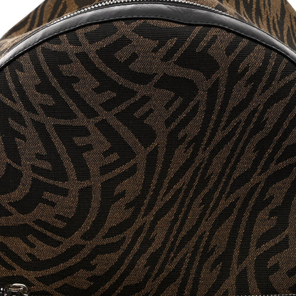 Fendi X SARAH COLEMAN Fabric Jacquard Vitello Grace Light Woven Lanyard FF Vertigo Pouch Pocket Backpack Tobacco Moro Black 8 of 10