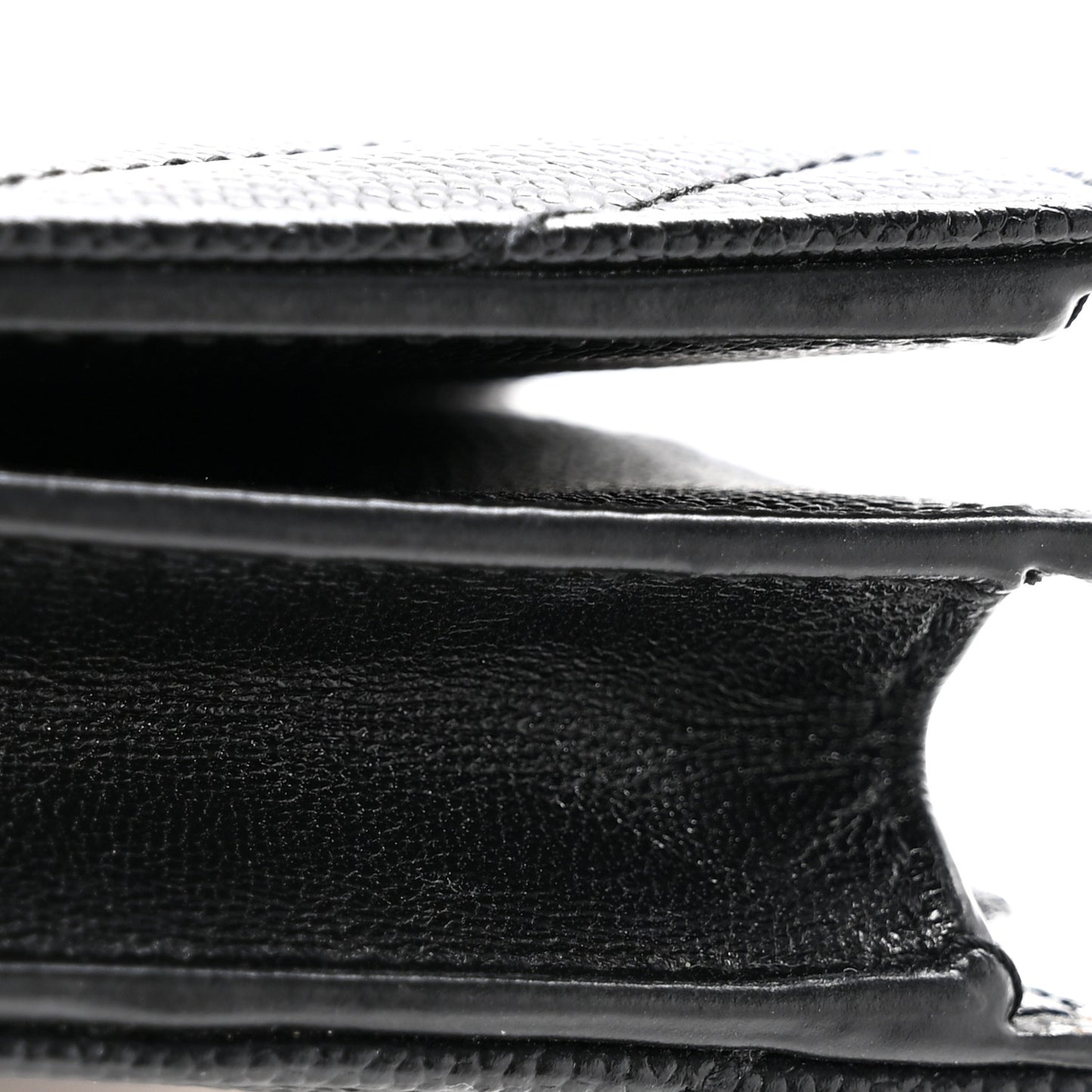 Grain De Poudre Matelasse Chevron Monogram Flap Card Case Black