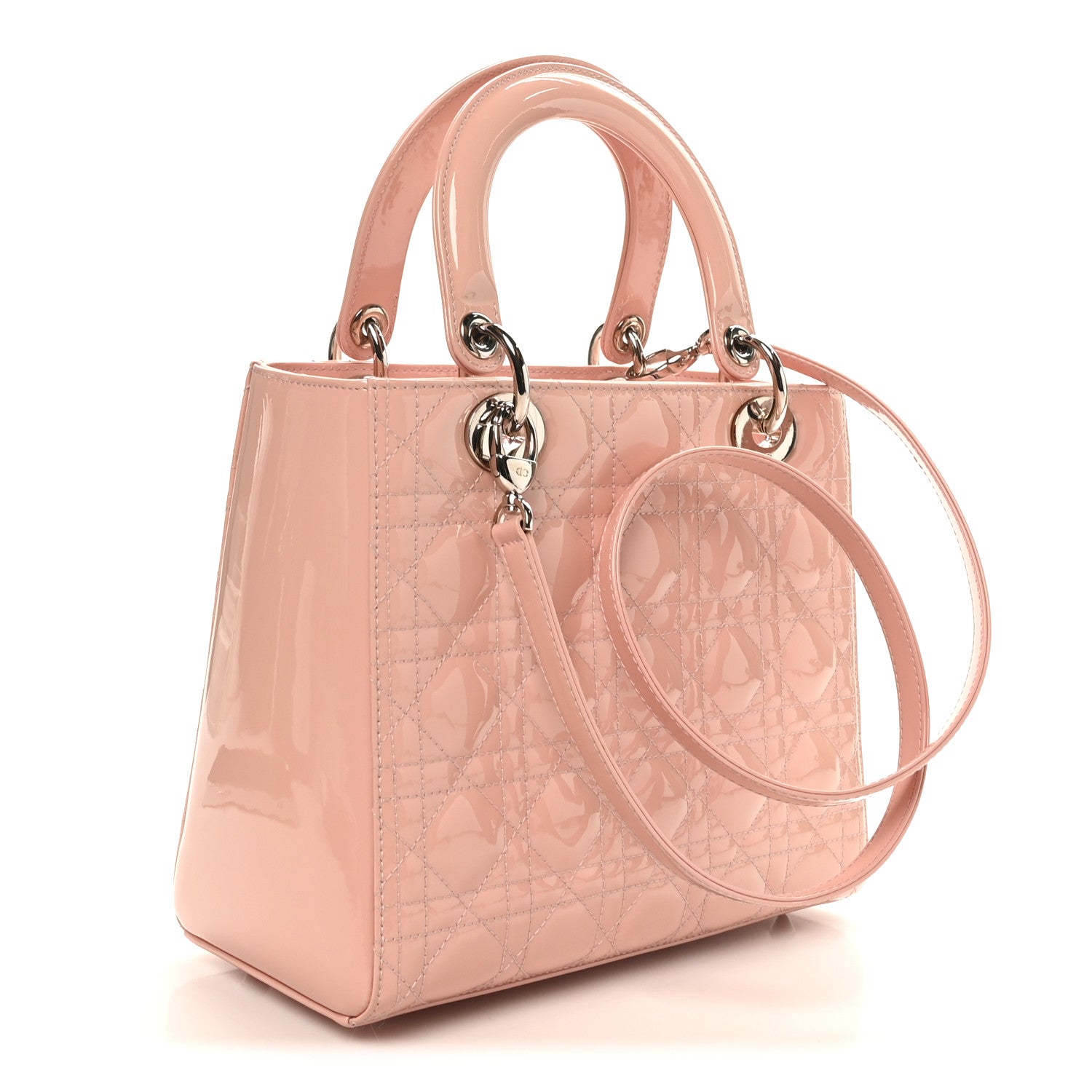 Christian Dior Patent Cannage Medium Lady Dior Light Pink 3 of 9