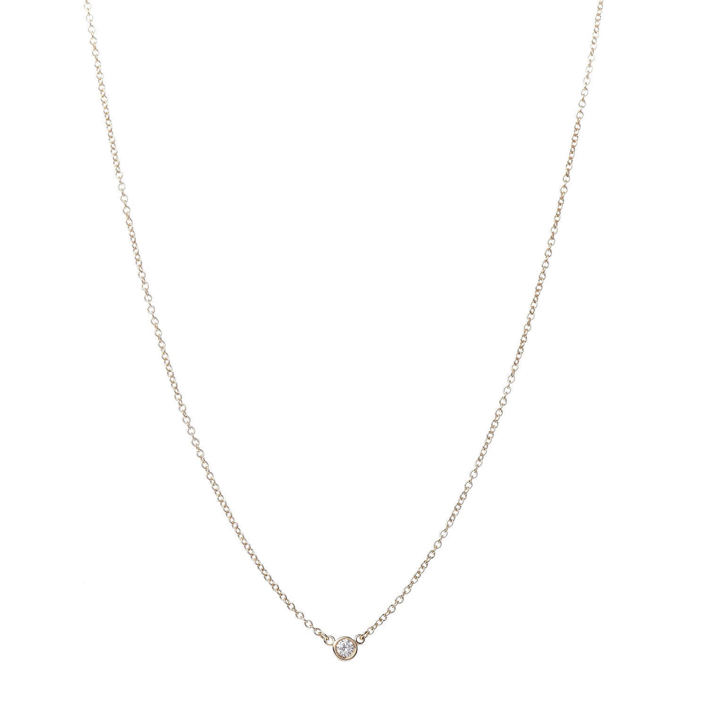 18K Yellow Gold Diamond .05ct Elsa Peretti Diamonds by the Yard Pendant Necklace