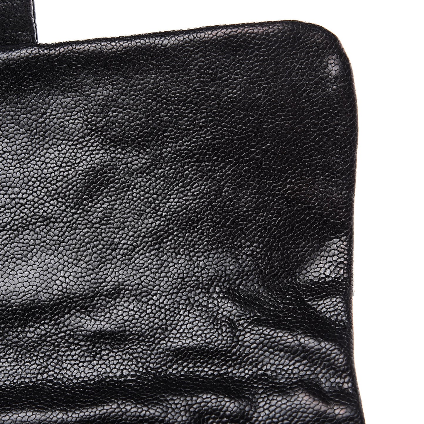 Glazed Caviar Quilted Modern Chain Flap Black