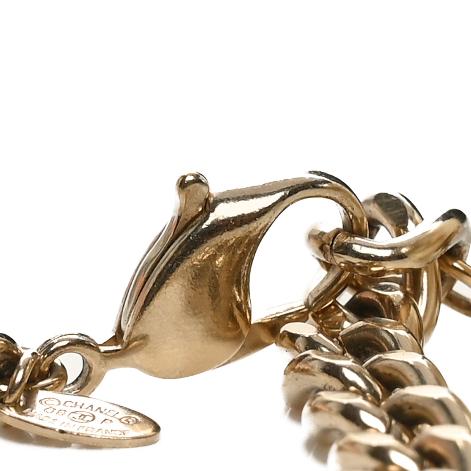 Chanel Pearl Crystal Chain Belt Gold White 4 of 5
