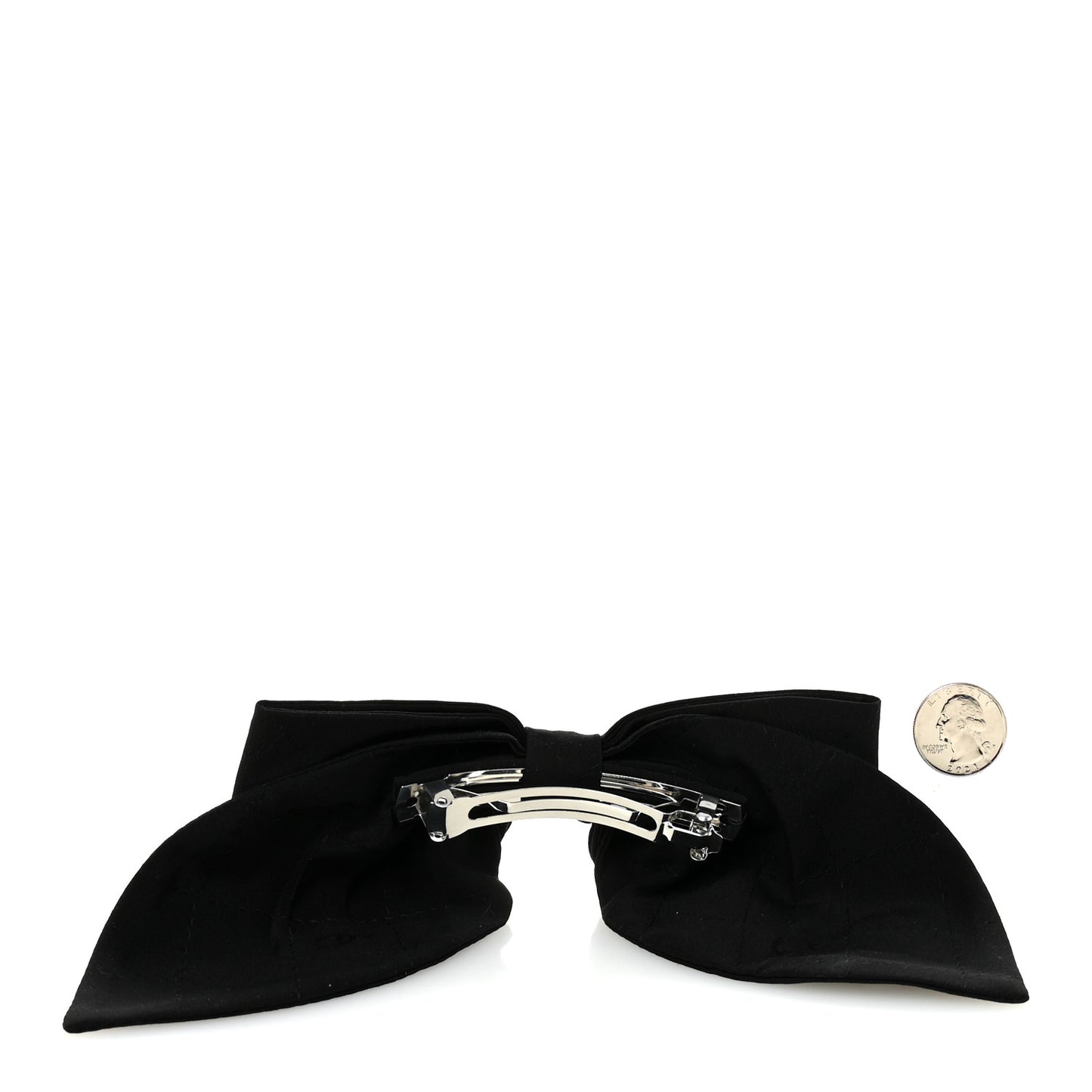 Silk Bow CC Hair Clip Black