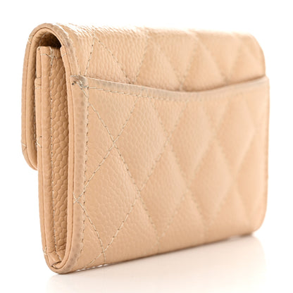 Chanel Caviar Quilted Flap Card Holder Wallet Light Beige 3 of 10