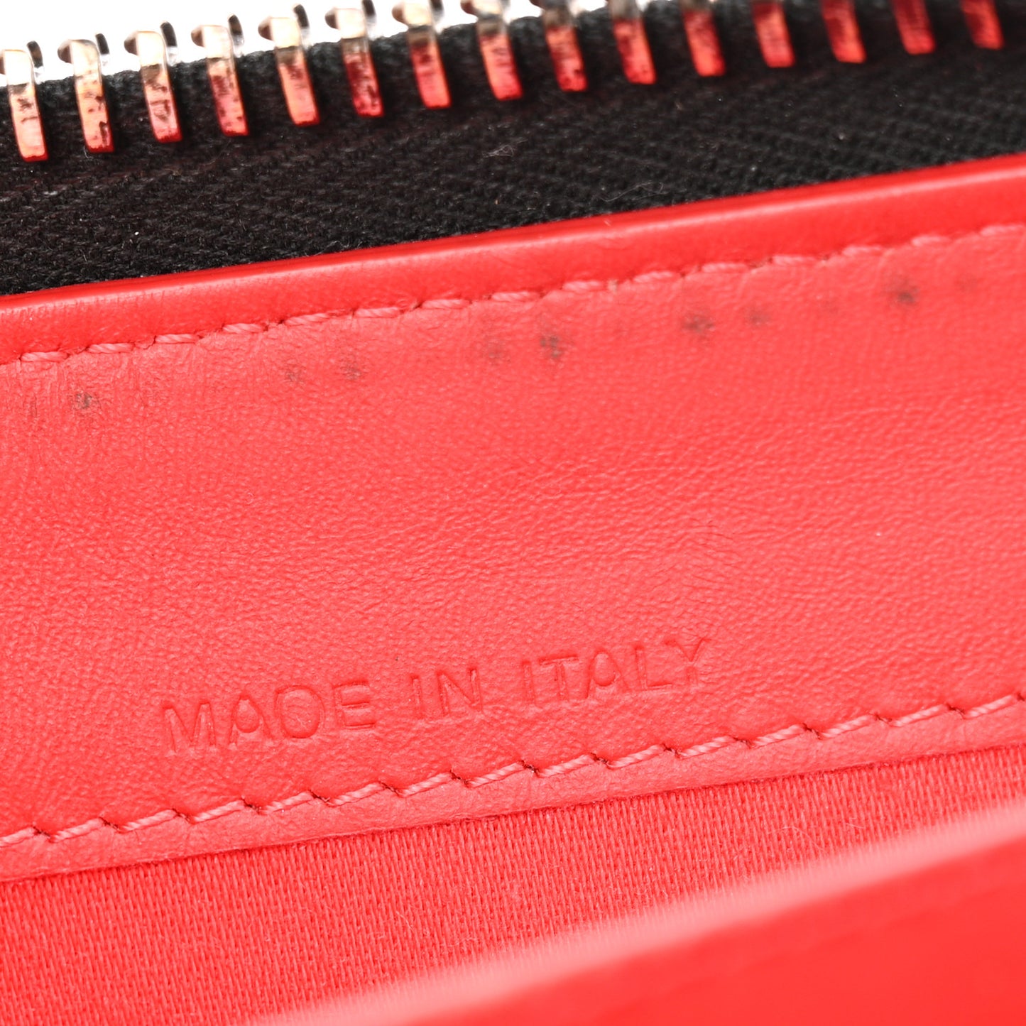 Calfskin Panettone Zip Around Wallet Loubi Red Black