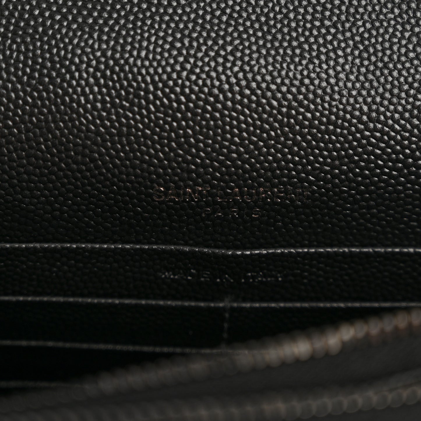 Grain De Poudre Matelasse Chevron Monogram Monochrome Envelope Chain Wallet Black