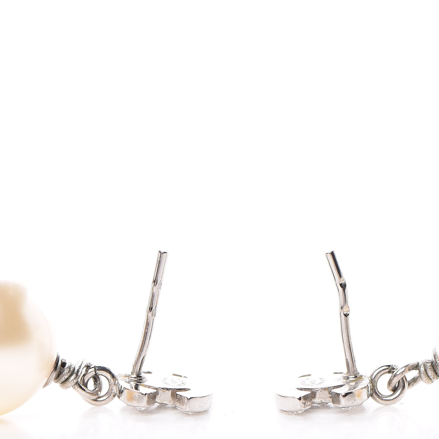 Chanel Crystal Pearl CC Drop Earrings 4 of 6