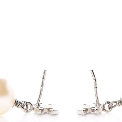 Chanel Crystal Pearl CC Drop Earrings 4 of 6