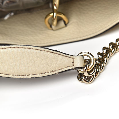 Gucci Pebbled Calfskin Medium Soho Chain Shoulder Bag Off White 12 of 18