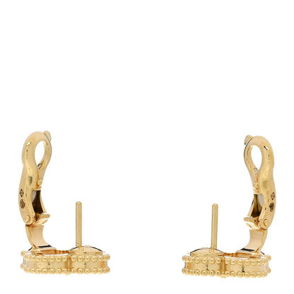 Van Cleef & Arpels 18K Yellow Gold Mother of Pearl Vintage Alhambra Earrings 3 of 5