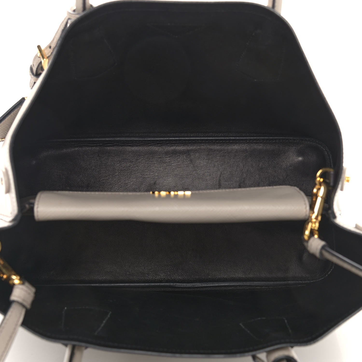 Prada Saffiano Cuir Medium Double Bag Pomice 5 of 13