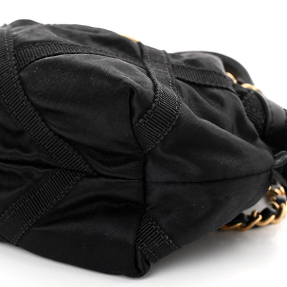 Chanel Nylon Grosgrain Quilted Lifestyle Clutch with Chain Black 9 of 10