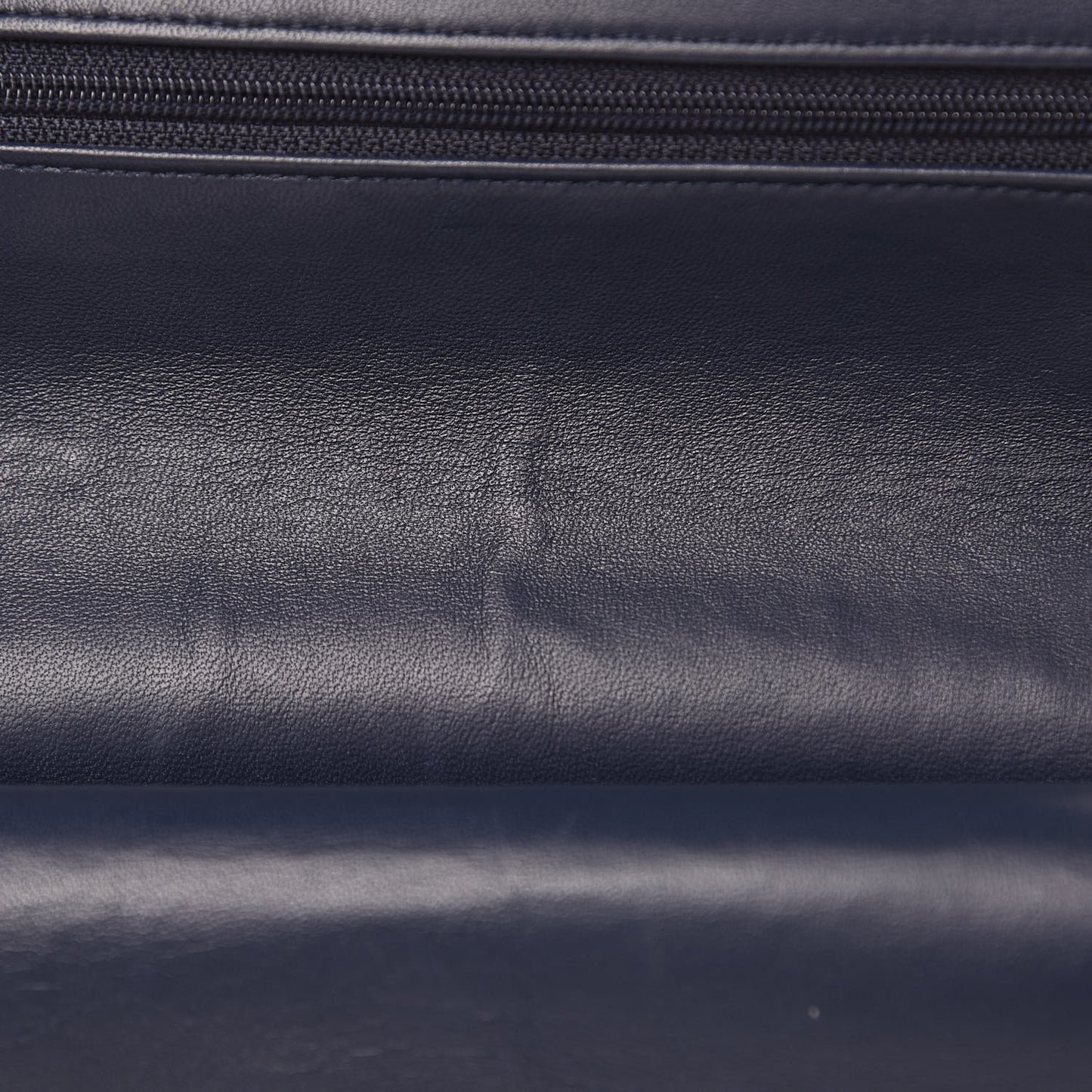 Lambskin Quilted Medium Double Flap Navy