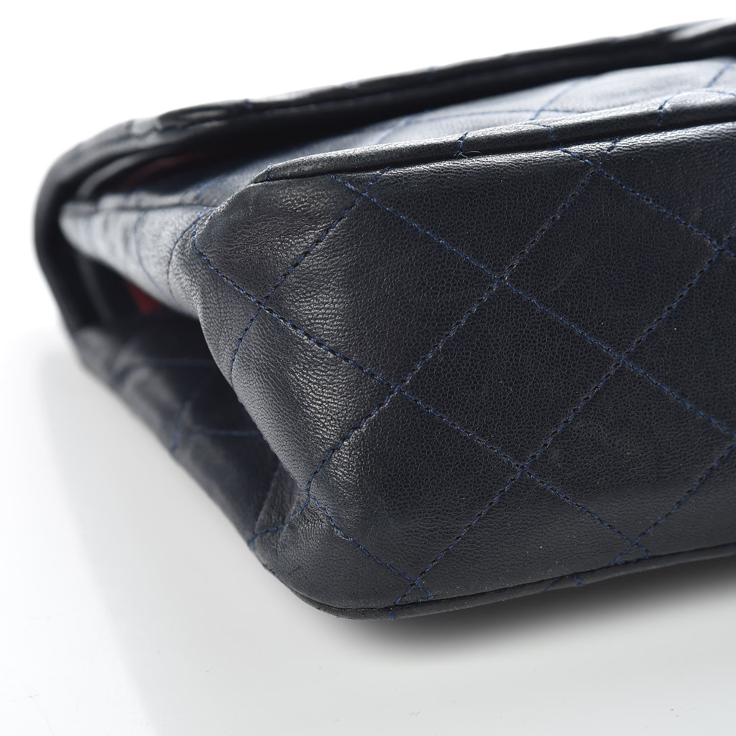 Chanel Lambskin Quilted Medium Double Flap Navy 14 of 15
