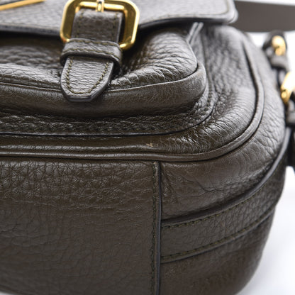 Prada Vitello Daino Messenger Bag Militare 10 of 12