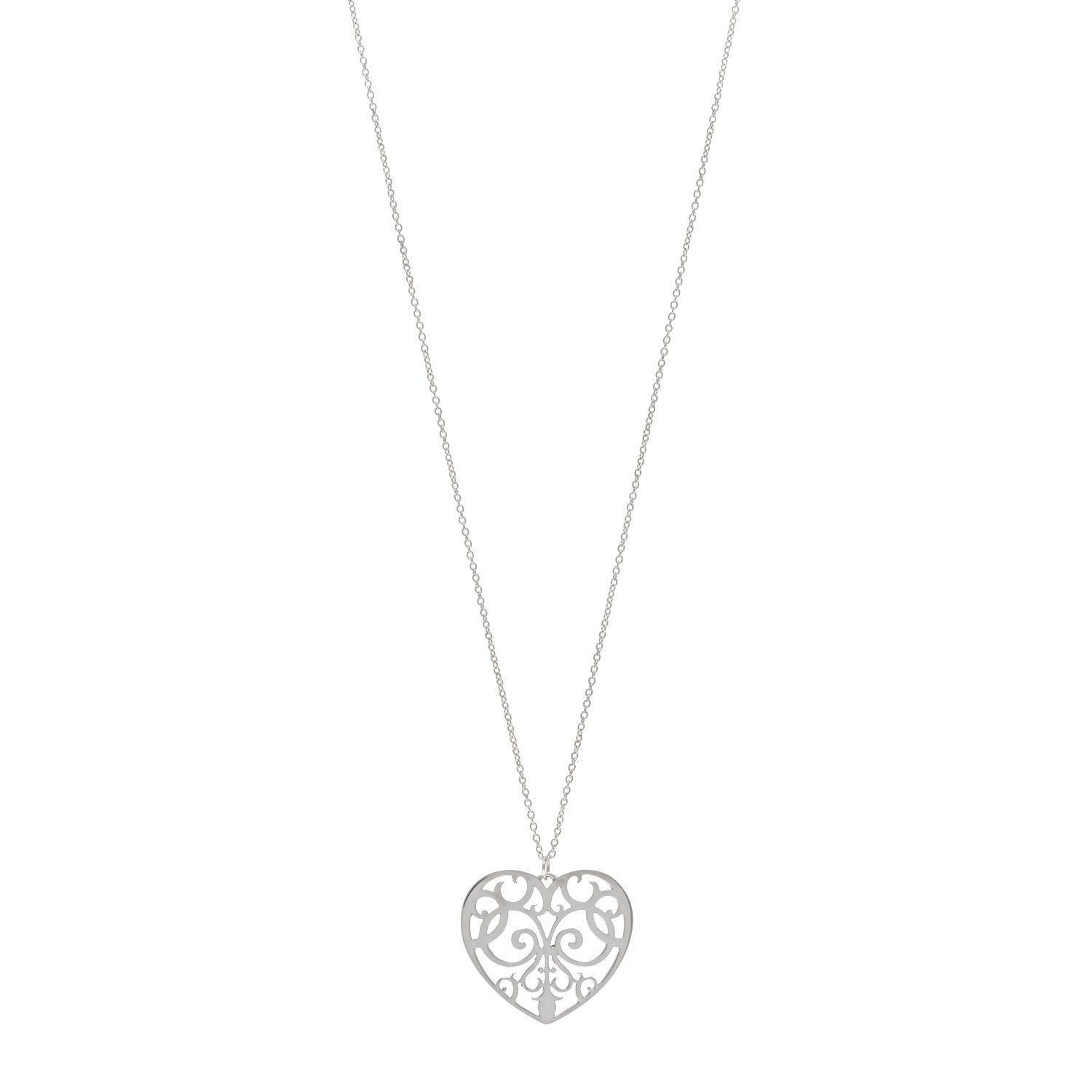 Tiffany Sterling Silver Enchant Heart Pendant Necklace 1 of 4