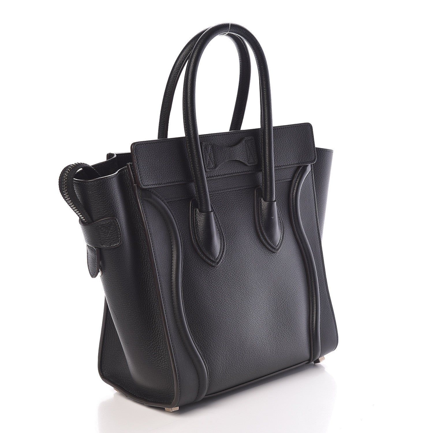 Celine Drummed Calfskin Micro Luggage Black 3 of 9