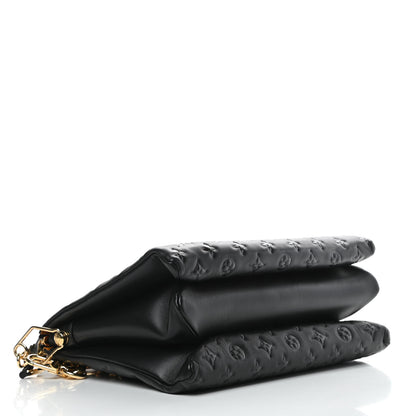 Louis Vuitton Lambskin Embossed Monogram Coussin MM Black 5 of 13