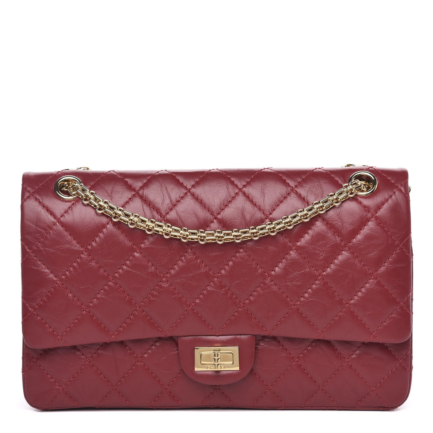 Aged Calfskin Quilted 2.55 Reissue 226 Flap Red