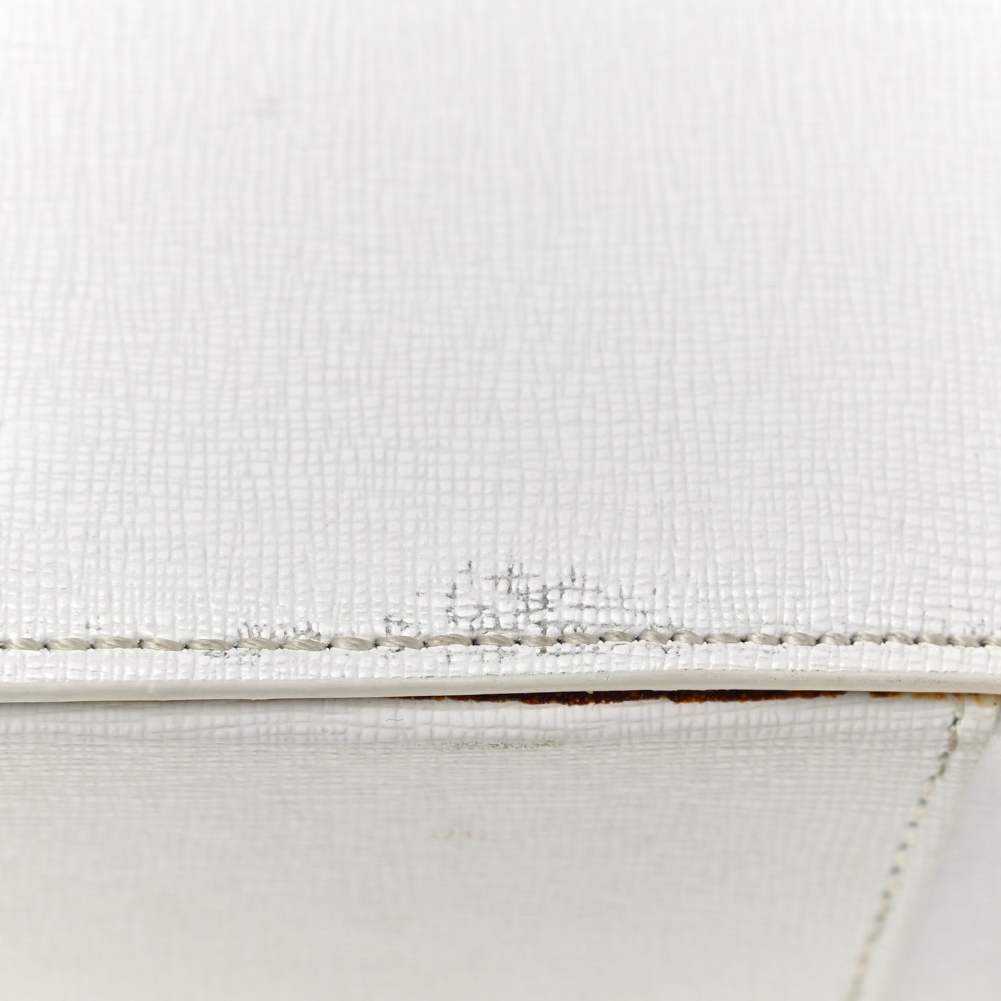 Saffiano Striped Diag Binder Flap Bag White Black