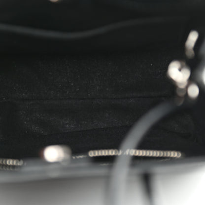 Balenciaga Shiny Calfskin Logo Crocodile Embossed North South Shopper Tote XXS Black White 5 of 8