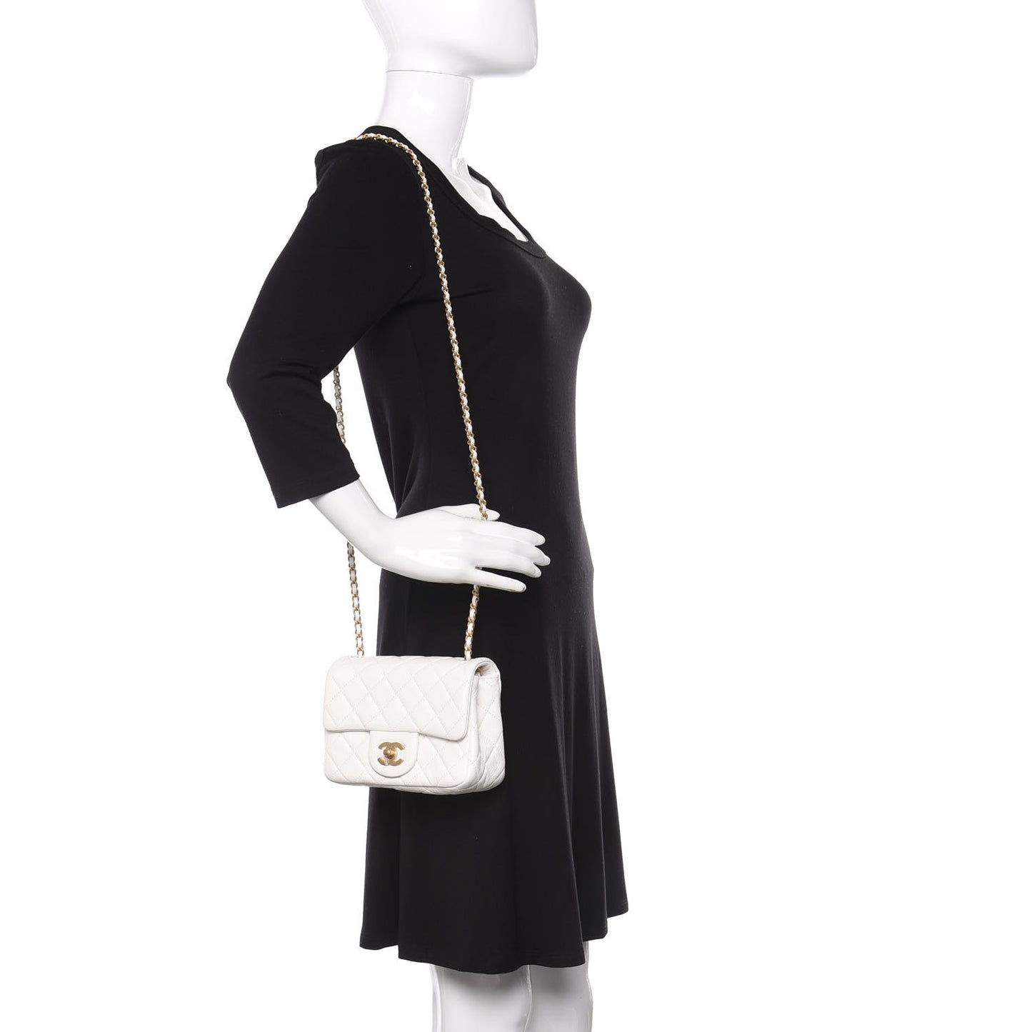 Lambskin Quilted Mini Pearl Crush Flap White