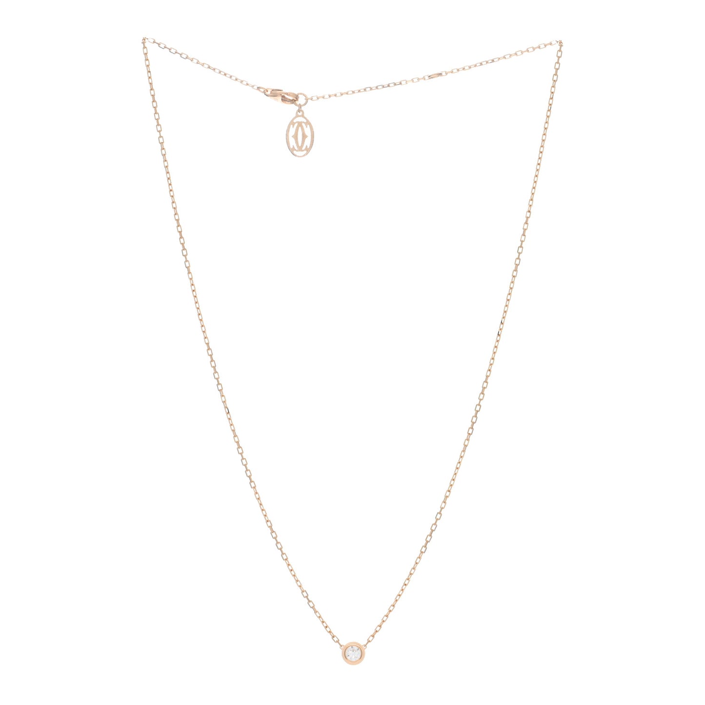 18K Pink Gold Diamond LM D'Amour Pendant Necklace