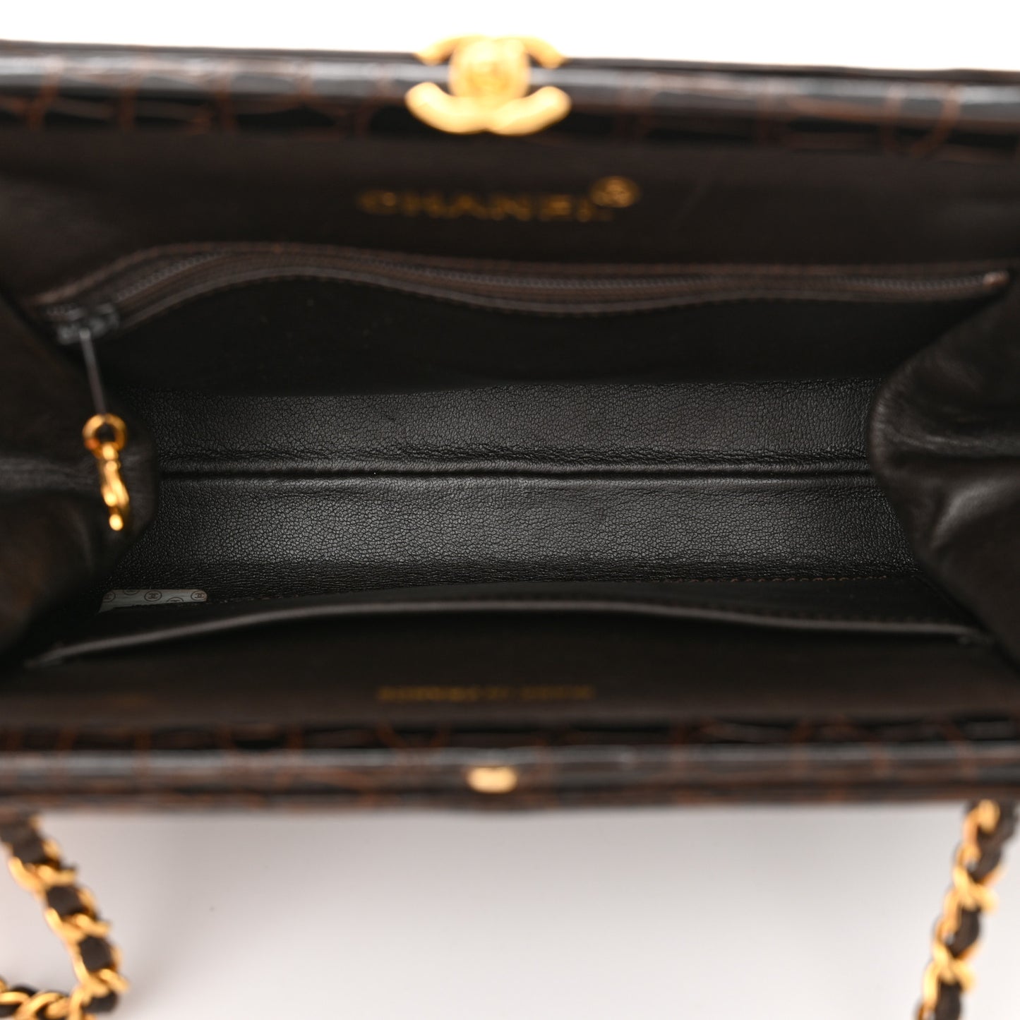 Alligator Chain Bag Dark Brown