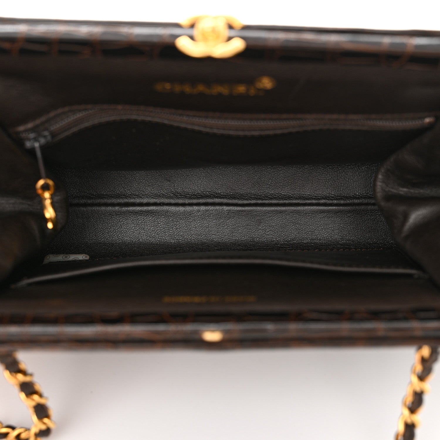 Chanel Alligator Chain Bag Dark Brown 5 of 12