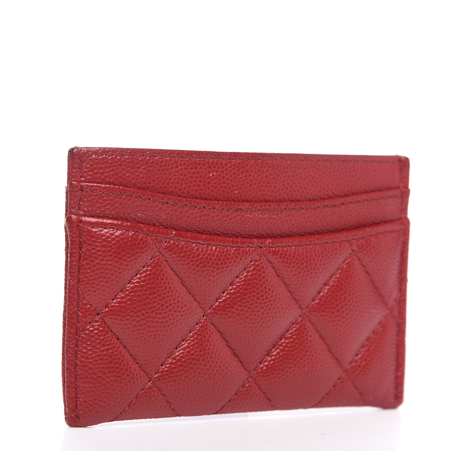 Chanel Caviar Quilted Card Holder Dark Red 2 of 7