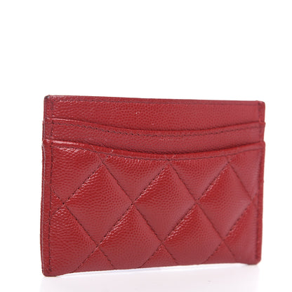 Chanel Caviar Quilted Card Holder Dark Red 2 of 7