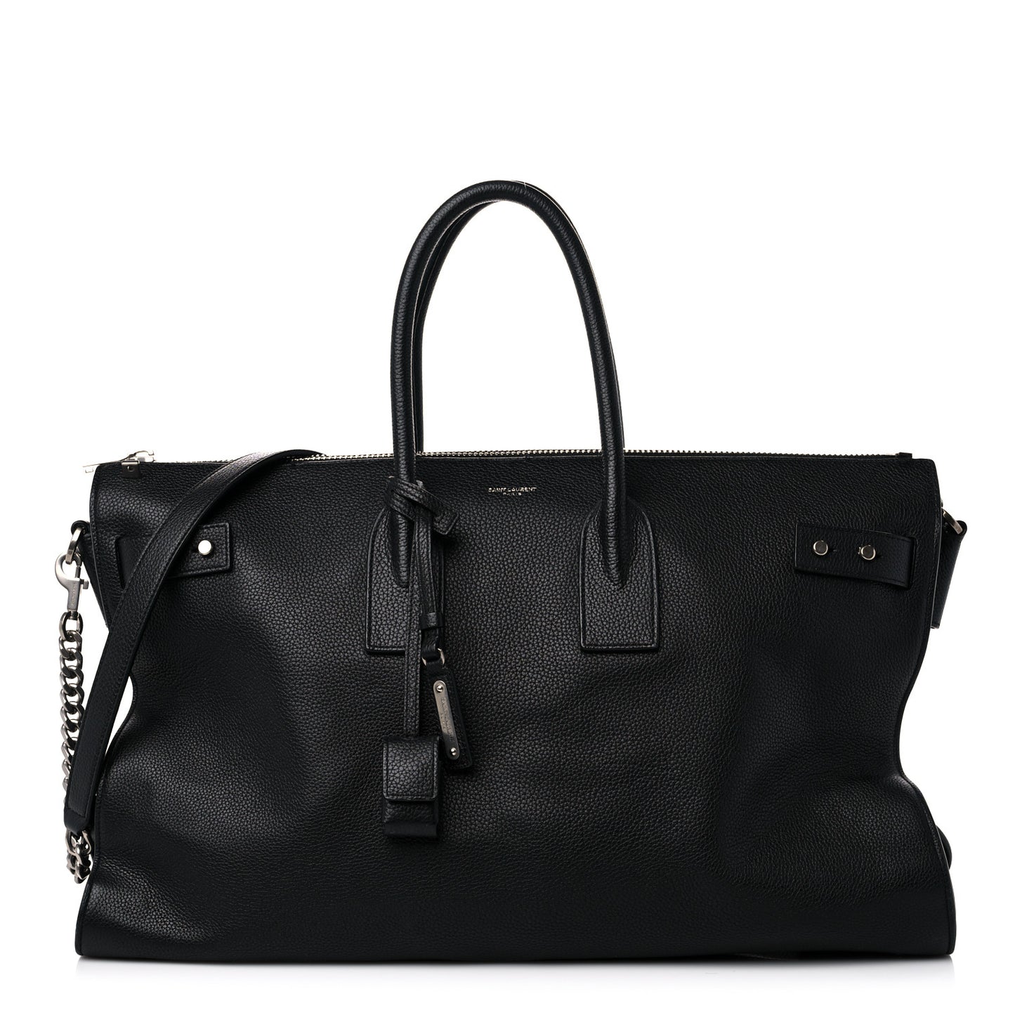 Grained Calfskin Medium Souple Sac De Jour Duffle Black