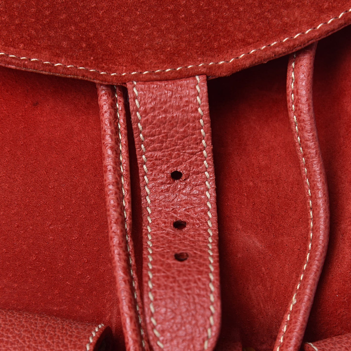 Suede Bamboo Backpack Red