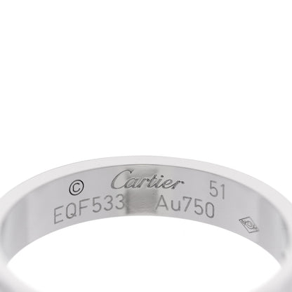 Cartier 18K White Gold 3.5mm LOVE Wedding Band Ring 51 5.75 4 of 5