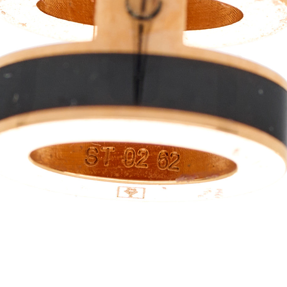 Rose Gold Lacquered Mini Pop H Earrings Black