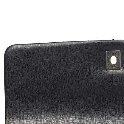 Chanel Caviar Quilted Medium Coco Handle Flap Navy Blue 12 of 14