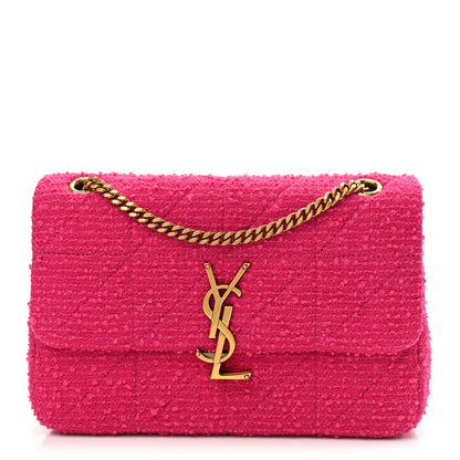 Saint Laurent Boucle Tweed Patchwork Monogram Medium Jamie Baguette Magenta 1 of 11
