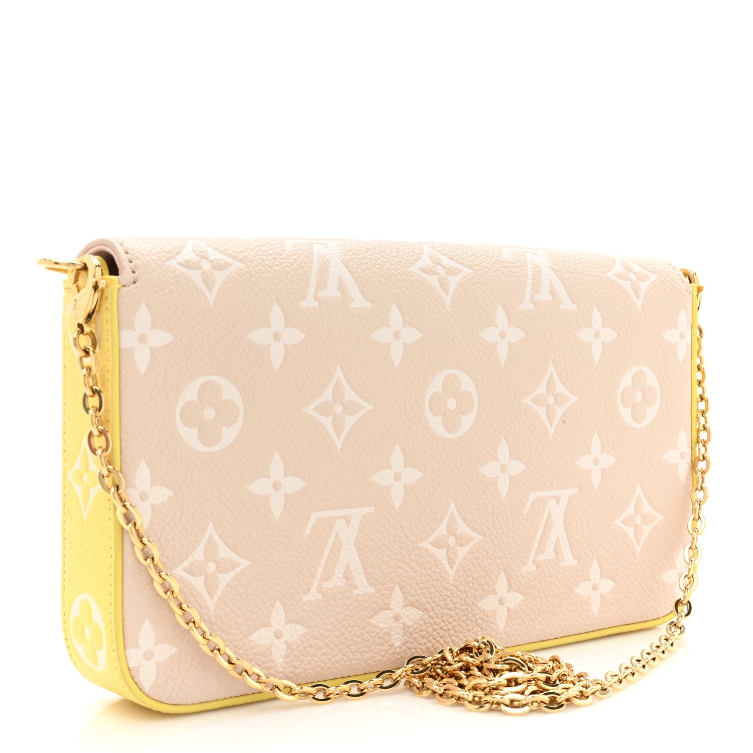 Louis Vuitton Empreinte Spring in the City Felicie Pochette Chain Wallet Pink Beige Yellow 4 of 13