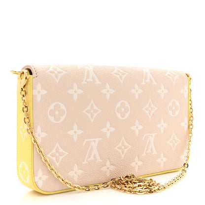 Louis Vuitton Empreinte Spring in the City Felicie Pochette Chain Wallet Pink Beige Yellow 4 of 13