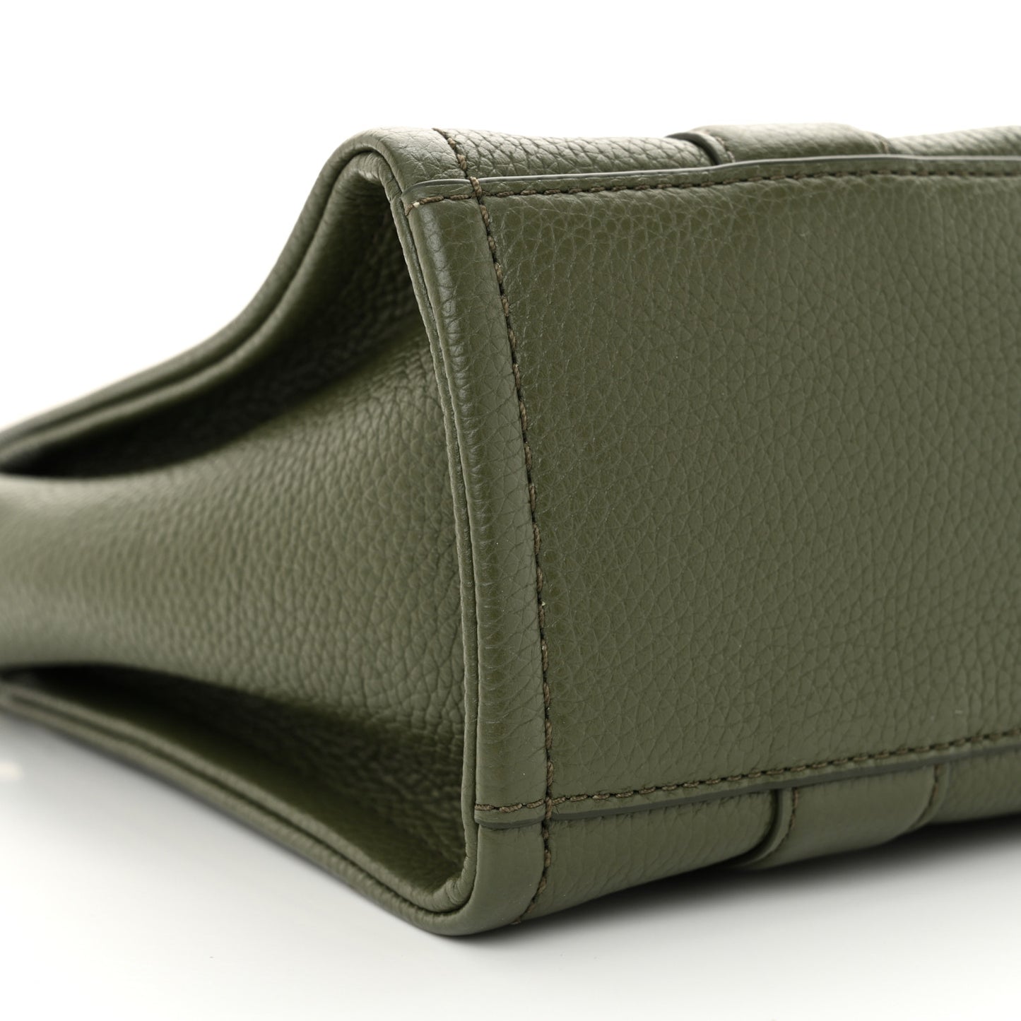 Grained Calfskin Small The Tote Bag Bronze Green