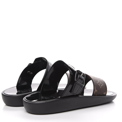 Louis Vuitton Monogram Sunbath Flat Mule Sandals 39 Black 4 of 9