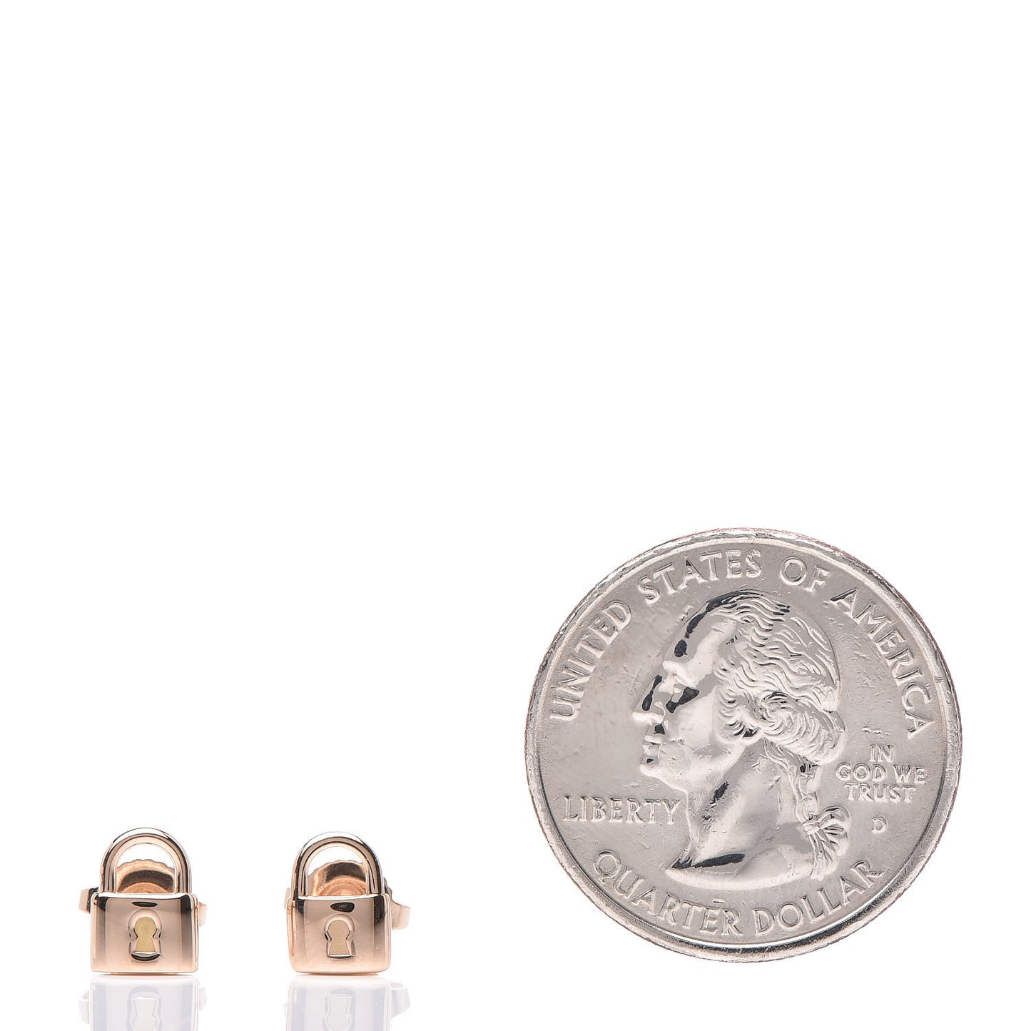 18K Rose Gold Mini Lock Earrings