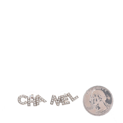 Chanel Crystal Pearl Signature Stud Earrings Gold 2 of 4