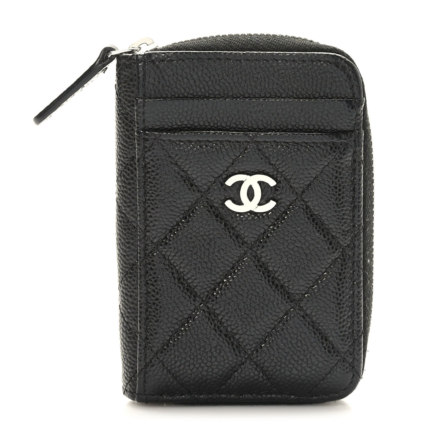 Chanel Caviar Quilted Zip Card Holder Black 1 of 8