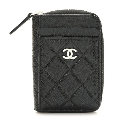 Chanel Caviar Quilted Zip Card Holder Black 1 of 8