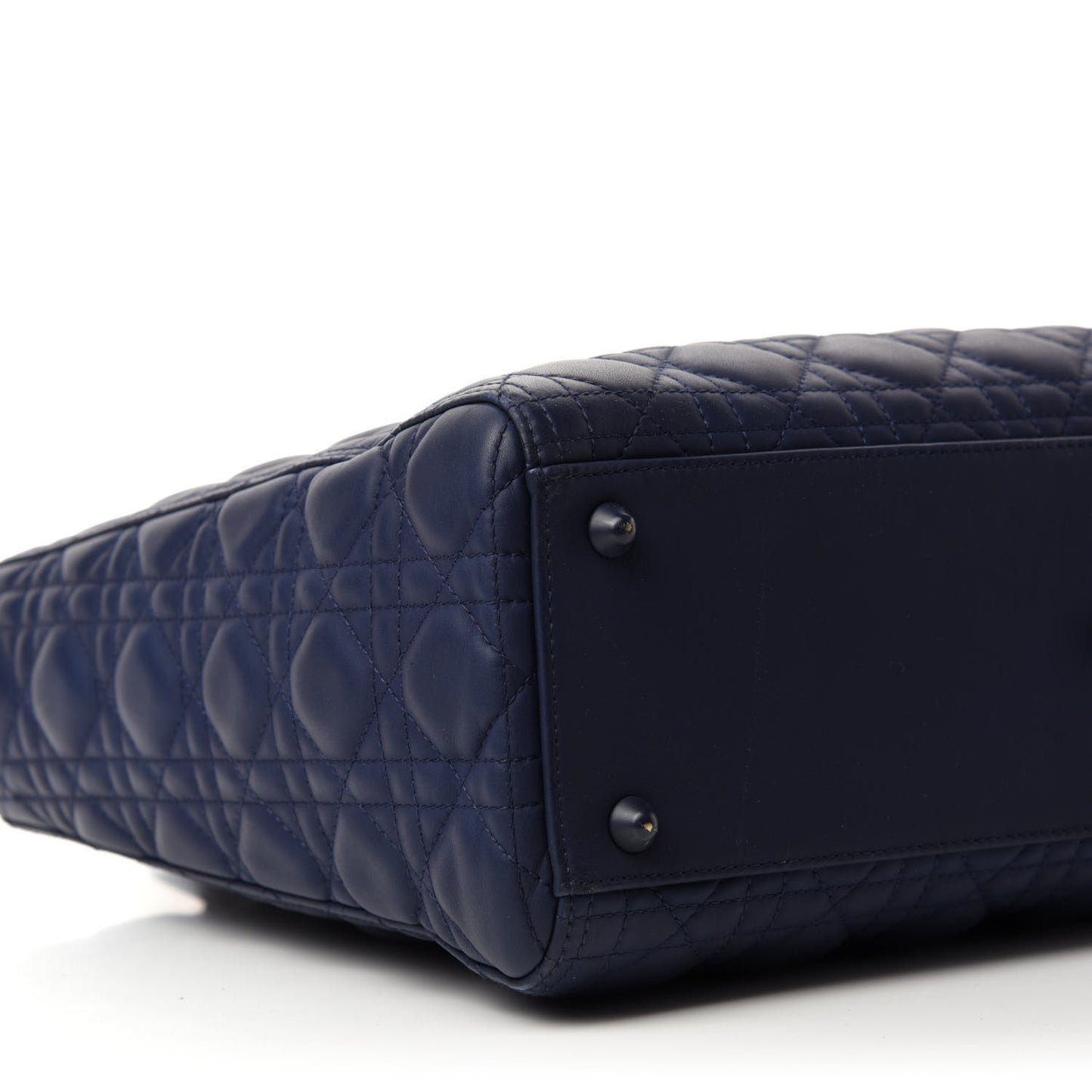Ultra Matte Calfskin Cannage Large Lady Dior Blue