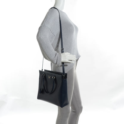 Prada Saffiano Lux Double Handle Shopping Tote Baltico 2 of 8
