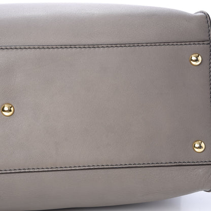 Fendi Vitello Seta Suede Plexiglass Tortoise Large Peekaboo Iconic Satchel Asfalto Marrone 15 of 15