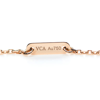 Van Cleef & Arpels 18K Rose Gold Carnelian Sweet Alhambra Pendant Necklace 5 of 6
