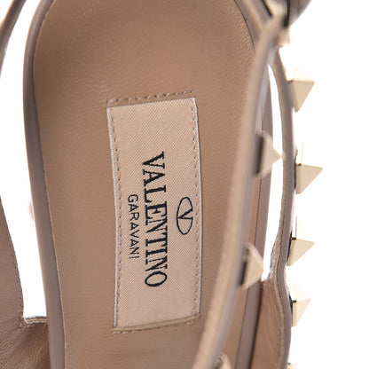 Valentino Garavani Pebbled Calfskin Rockstud Ankle Strap Pumps 39 Poudre 7 of 9